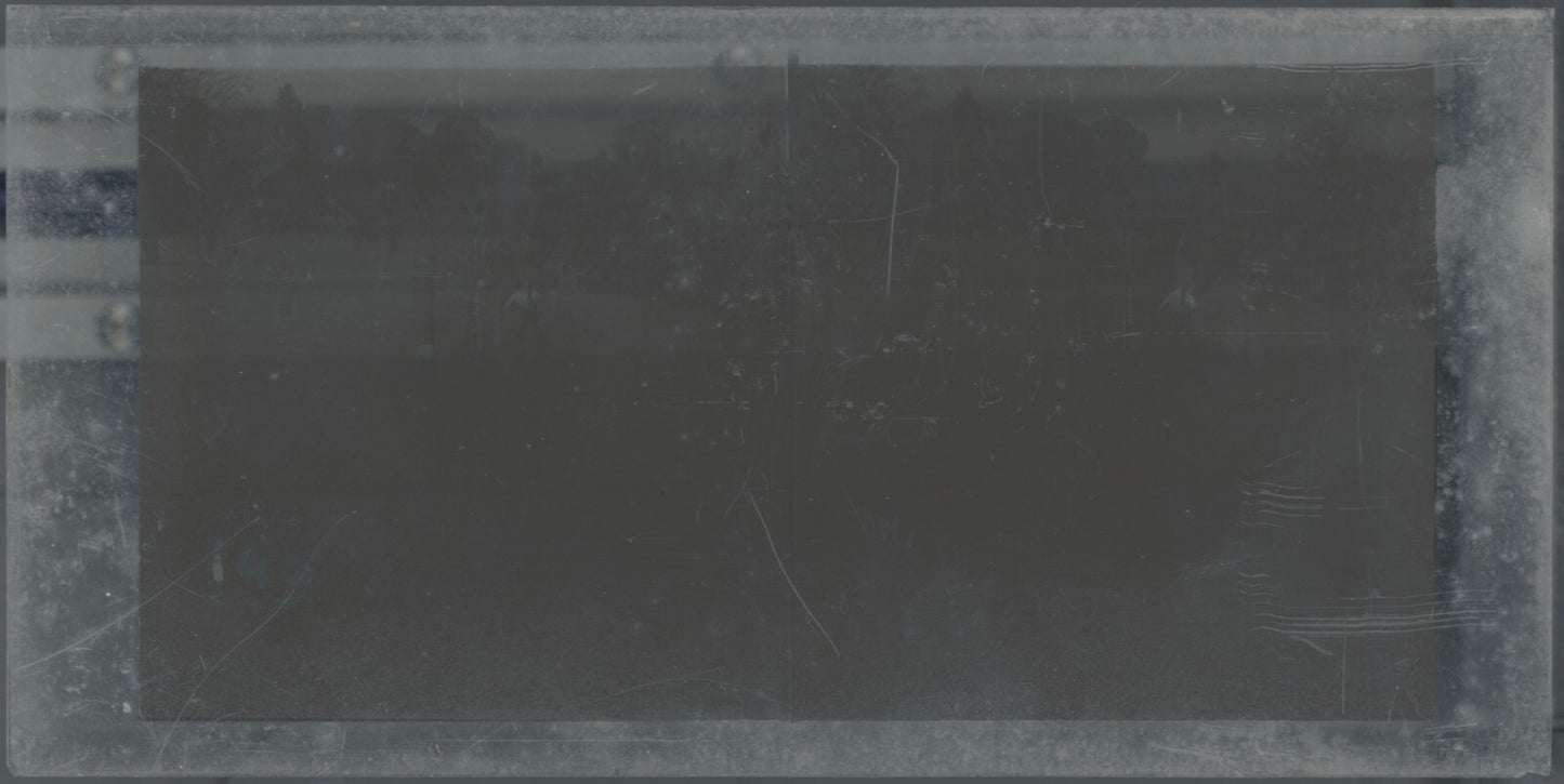 Hippodrome de Longchamp, Paris, stéréoscopie plaque verre, positif 8,5x17 cm