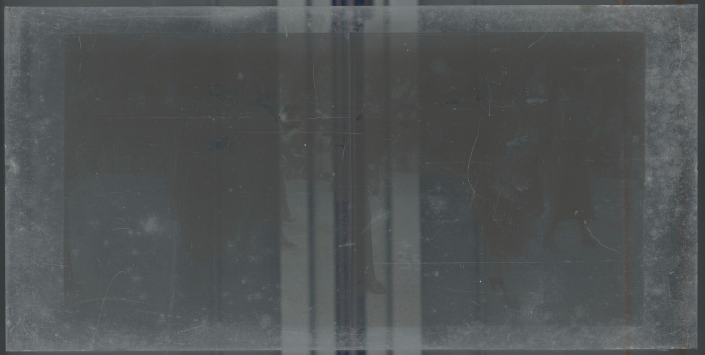 Hippodrome de Longchamp, Paris, plaque verre stéréoscopique, positif 8,5x17 cm