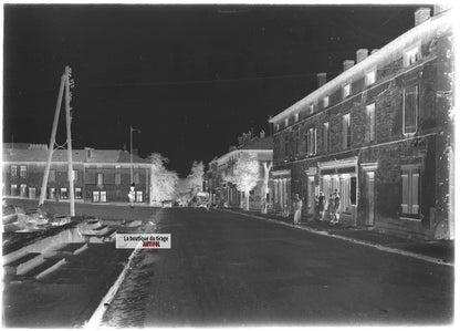 Plaque verre photo ancienne négatif noir et blanc 13x18 cm Stiring-Wendel France