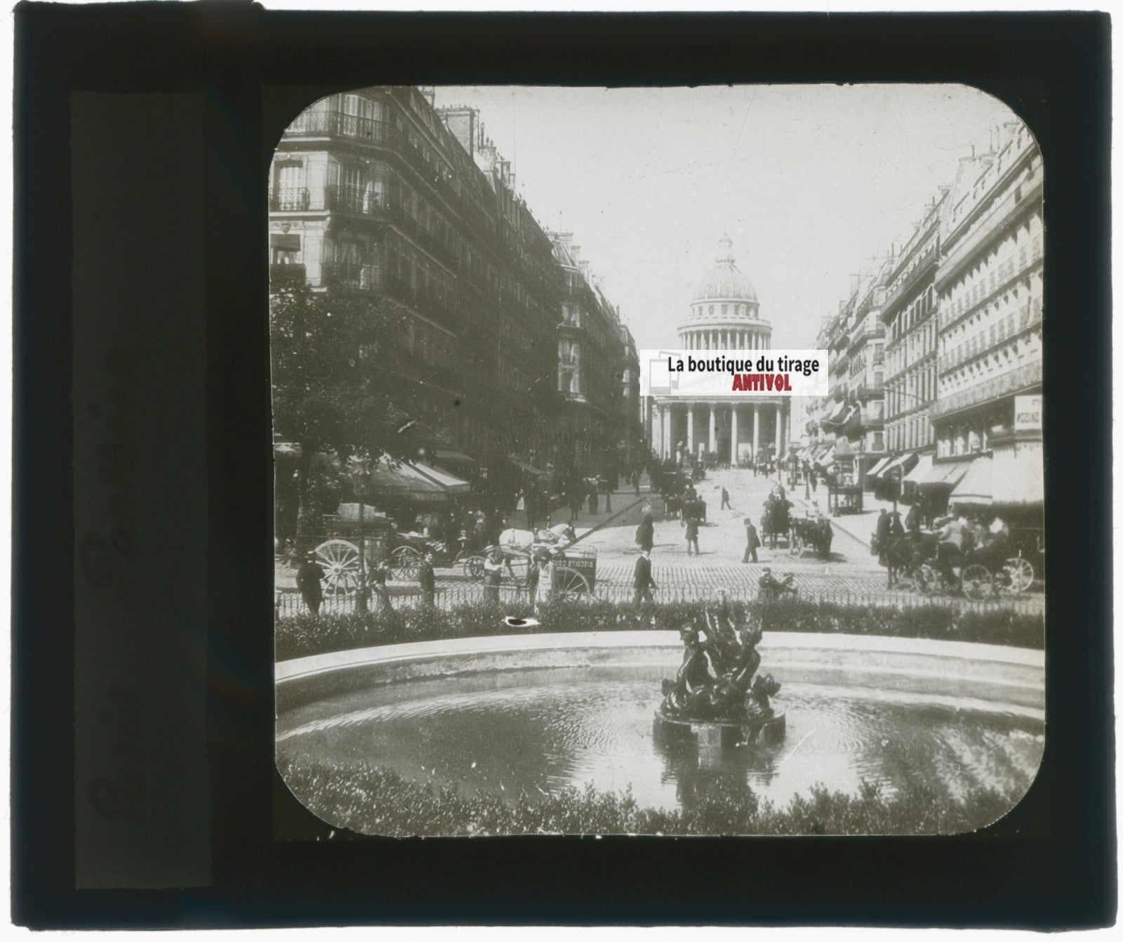 Paris, Panthéon, Sorbonne, photo plaque verre, noir & blanc, positif 8,5x10 cm