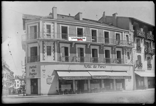 Saint-Jean-de-Luz, Plaque verre photo vintage, négatif noir & blanc 10x15 cm