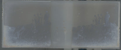 Promenade, Maroc, Plaque verre stéréo, positif noir & blanc 4,5x10,7 cm