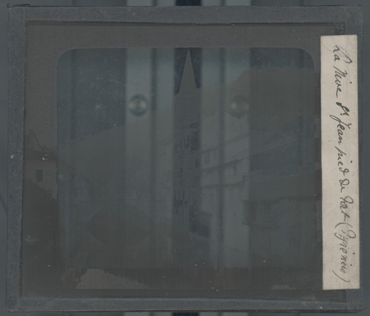 Saint-Jean-Pied-de-Port, photo plaque verre, noir & blanc, positif 8,5x10 cm