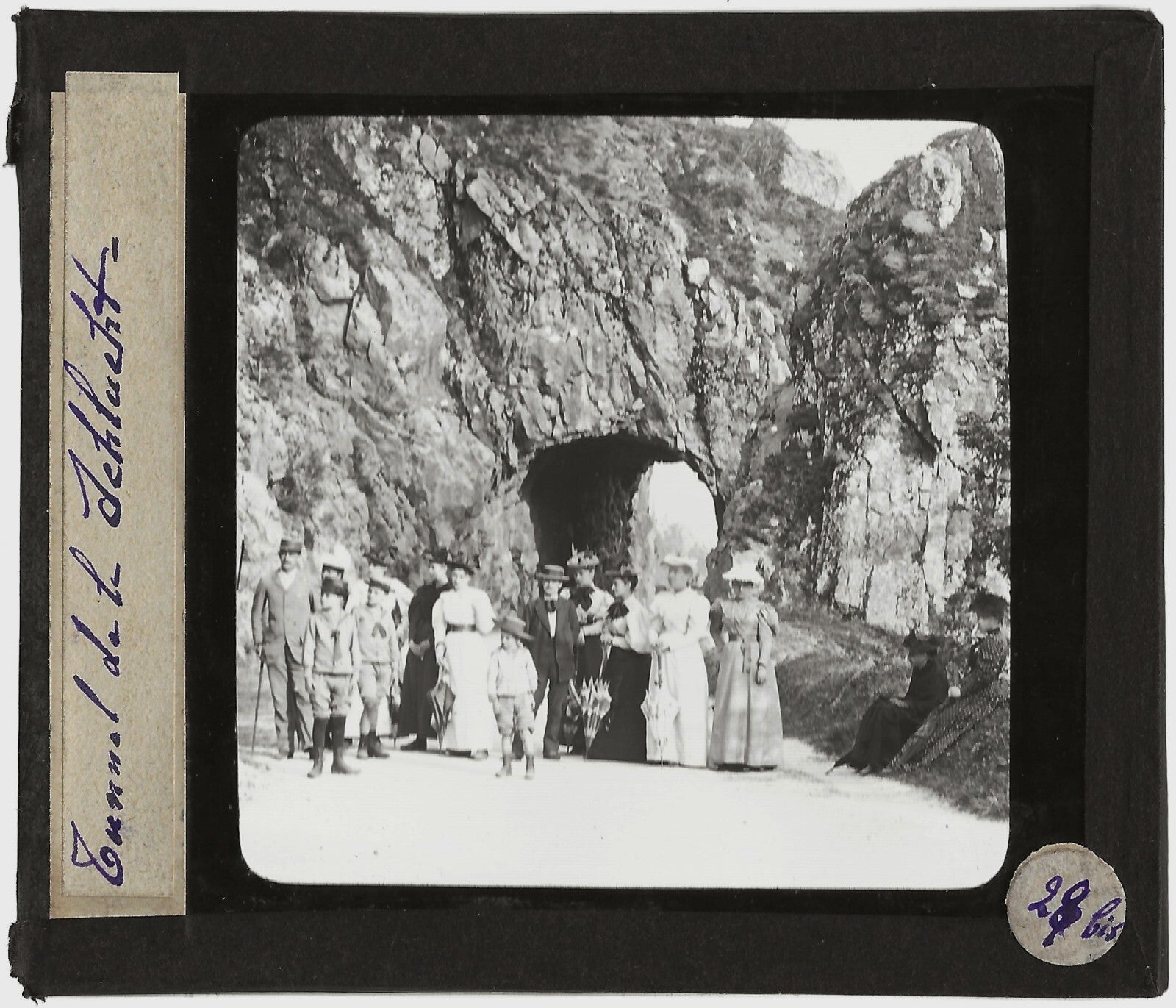 Col de la Schlucht, tunnel, photo ancienne plaque de verre, positif 8,5x10 cm