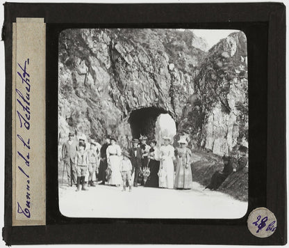 Col de la Schlucht, tunnel, photo ancienne plaque de verre, positif 8,5x10 cm
