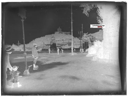 Turin, Italie, Plaque verre photo ancienne, négatif noir & blanc 9x12 cm