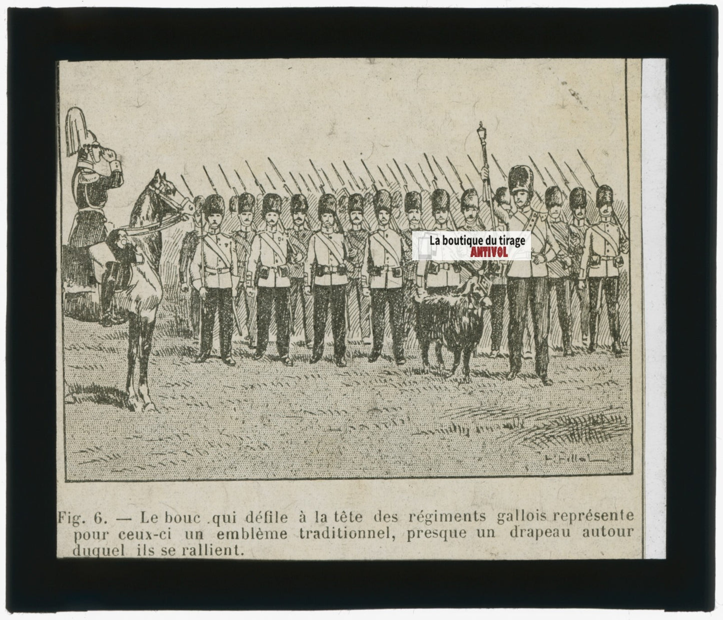 Soldats anglais, dessin papier, plaque de verre, noir & blanc, positif 8,5x10 cm