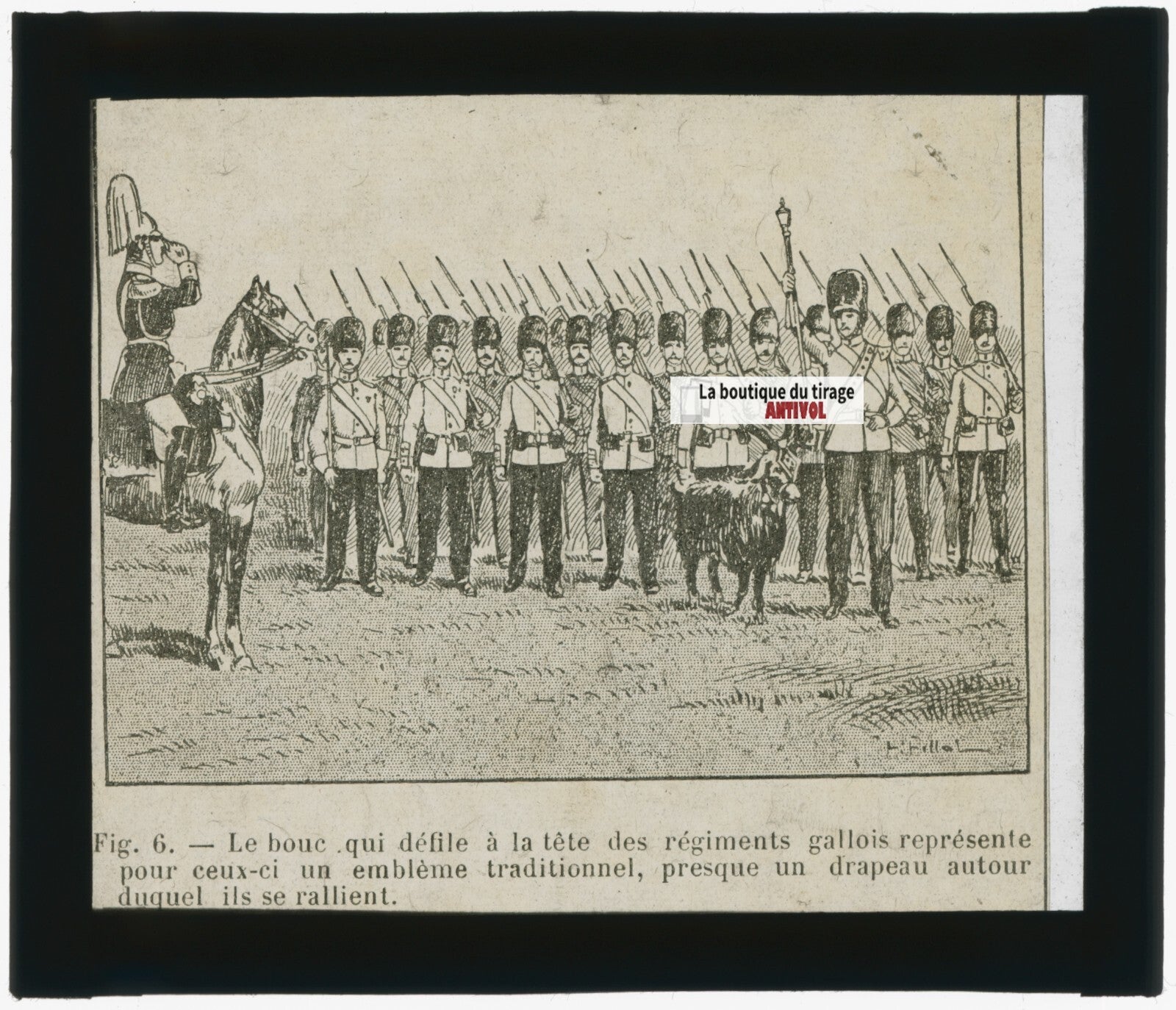 Soldats anglais, dessin papier, plaque de verre, noir & blanc, positif 8,5x10 cm