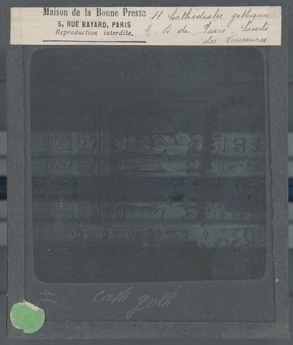 Cathédrale Notre-Dame de Paris, photo ancienne plaque verre, positif 8,5x10 cm