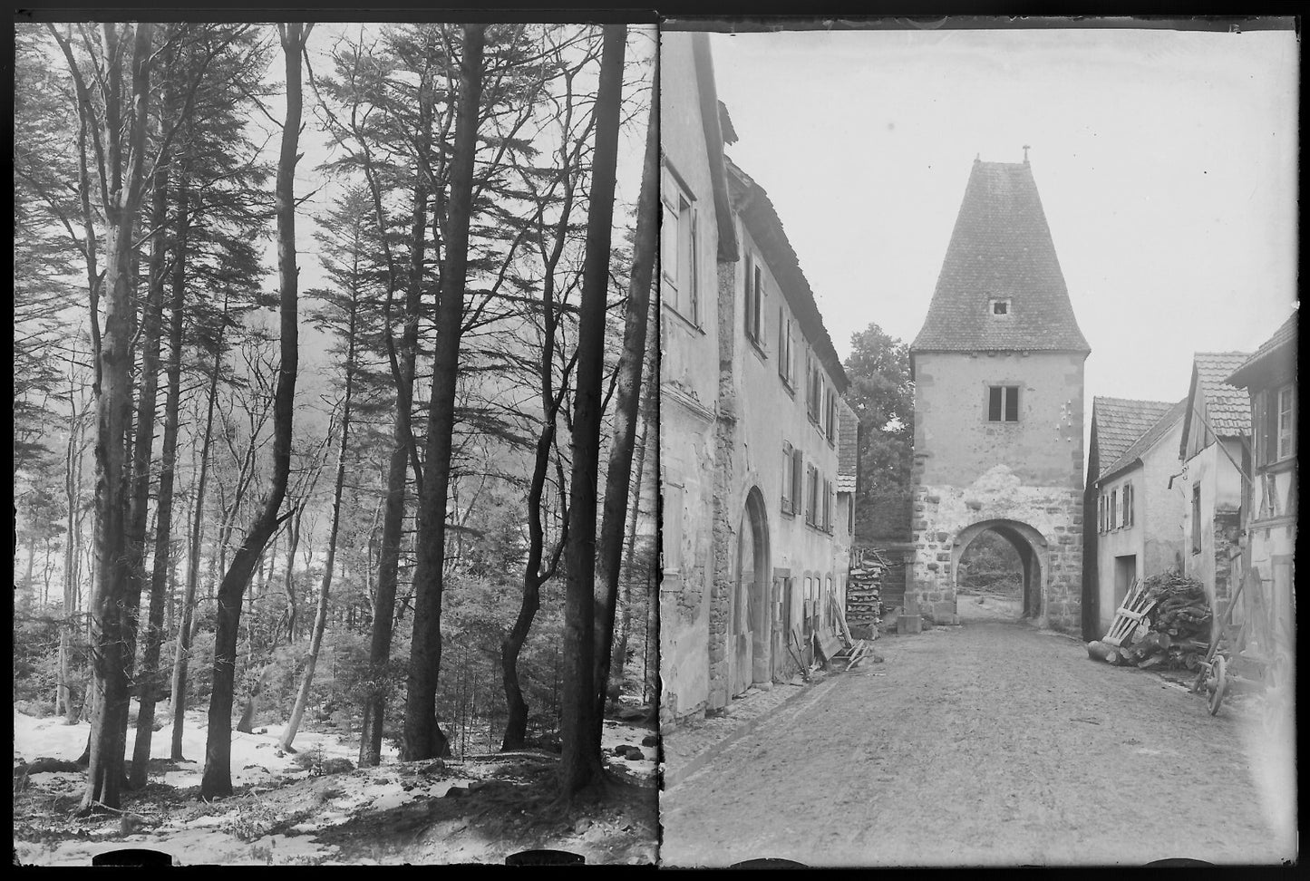 Alsace, Molsheim, Bergheim, photo plaque verre, lot de 12 négatifs 9x12 cm
