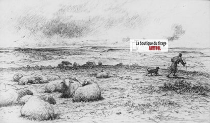 Luc, scène religieuse, dessin peinture plaque de verre, positif 8,5x10 cm