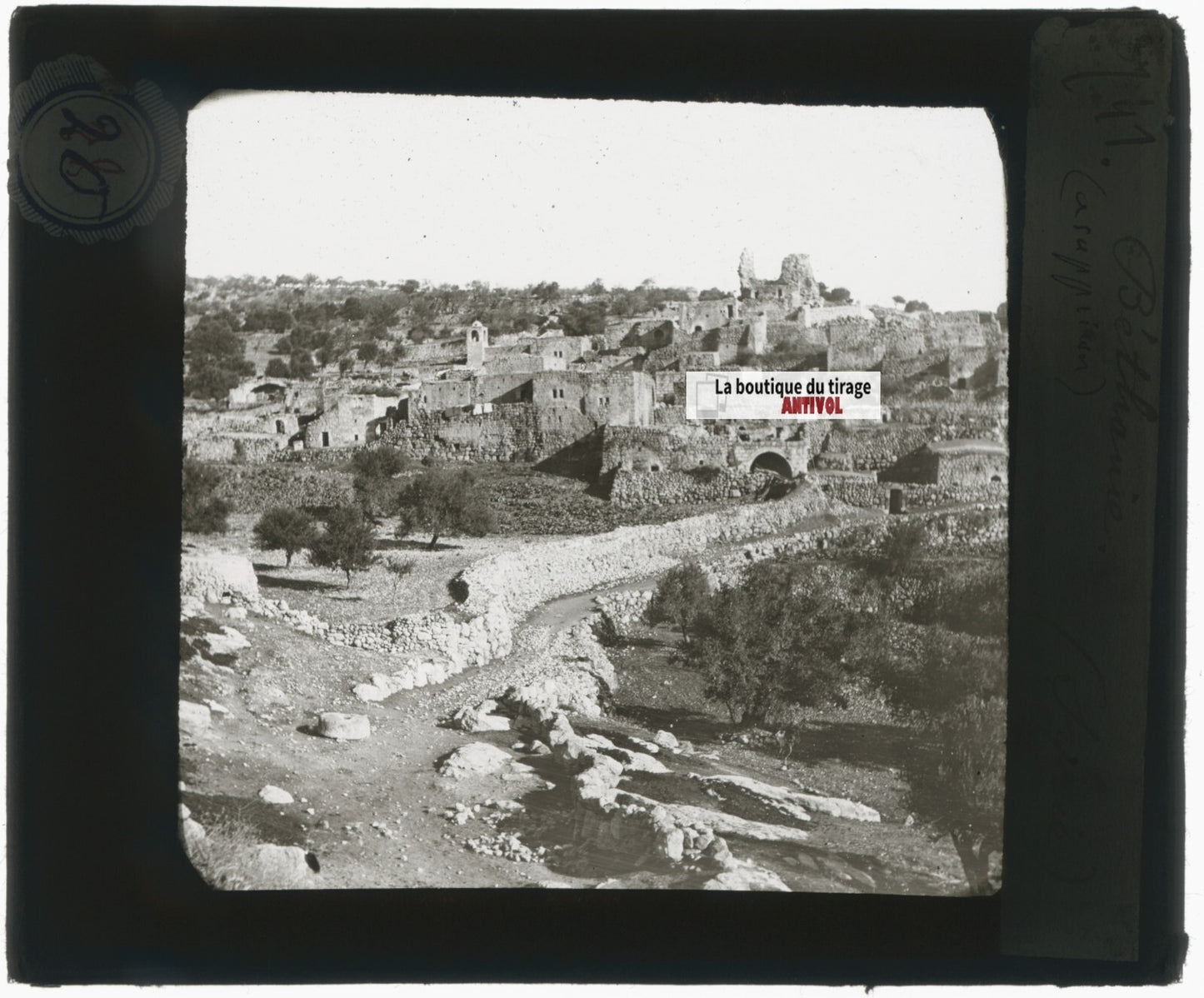 Béthanie, histoire, photo plaque de verre, noir & blanc, positif 8,5x10 cm