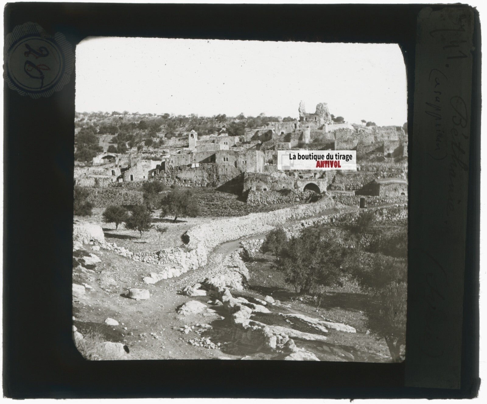 Béthanie, histoire, photo plaque de verre, noir & blanc, positif 8,5x10 cm