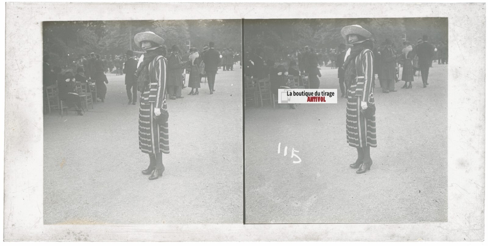 Hippodrome de Longchamp, Paris, stéréoscopie plaque verre, positif 8,5x17 cm