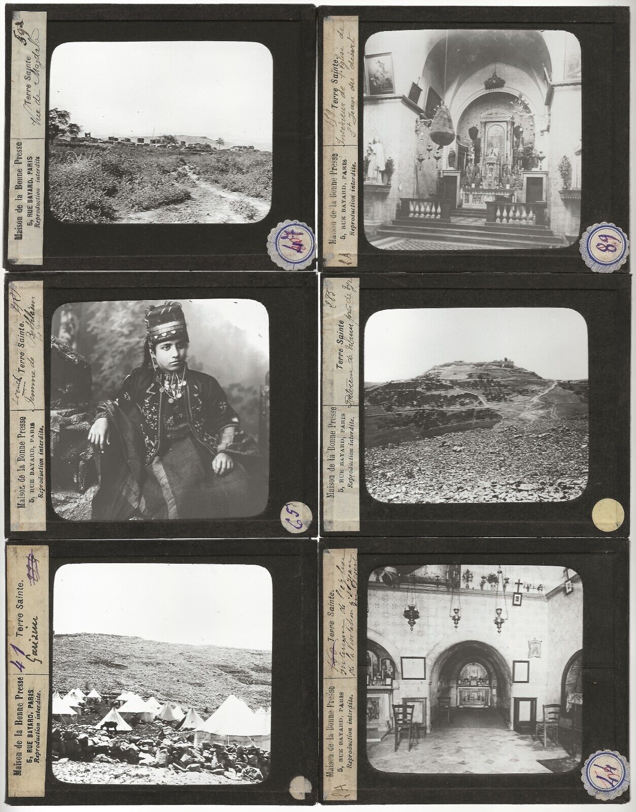 Syrie Cisjordanie Israël, photos plaques de verre, lot 10 positifs 8,5x10 cm