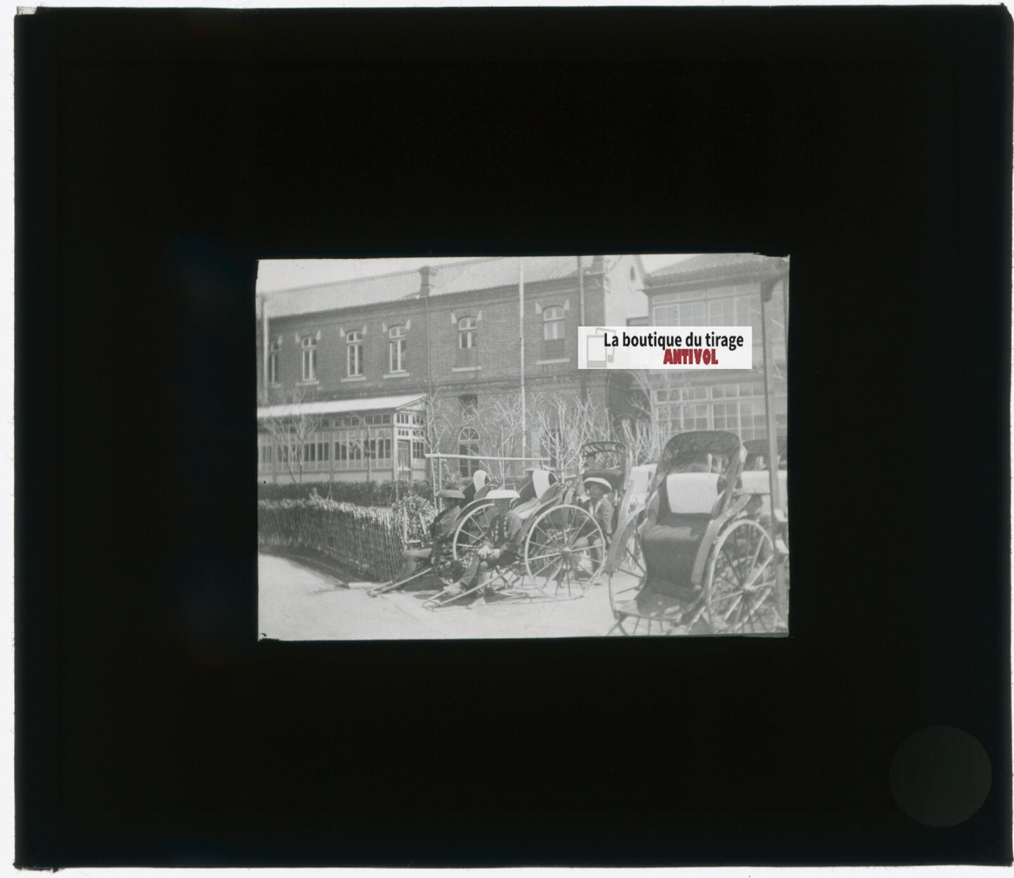 Transport, Asie, Japon, photo plaque verre, noir & blanc, positif 8,5x10 cm