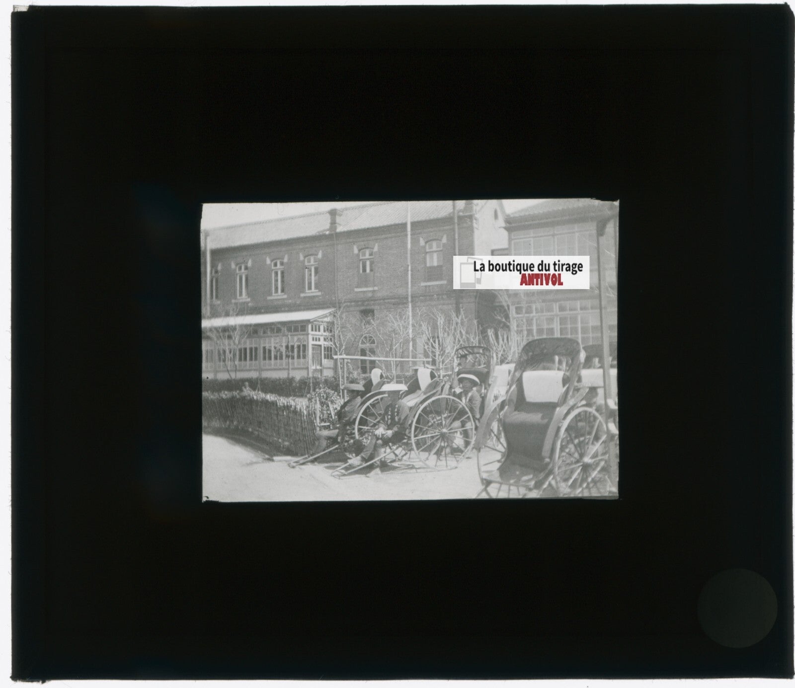 Transport, Asie, Japon, photo plaque verre, noir & blanc, positif 8,5x10 cm