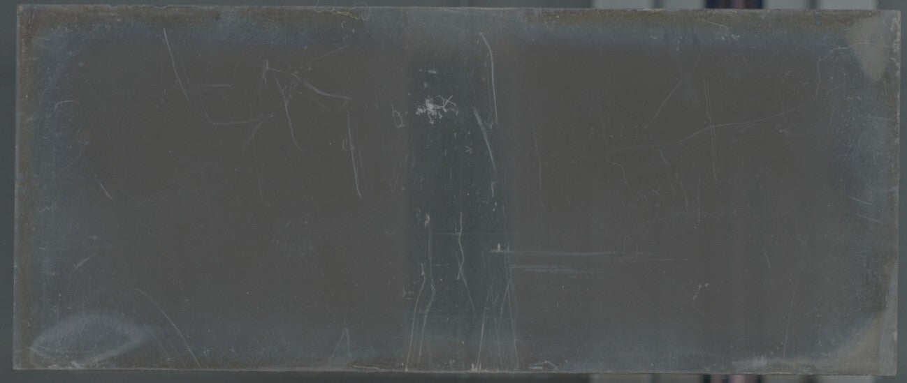 Village rue route, Plaque verre stéréo, négatif noir & blanc 4,5x10,7 cm