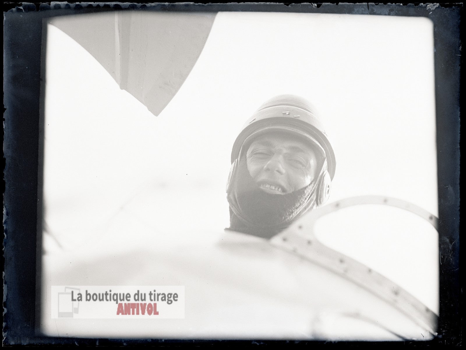 Portrait d’aviateur, avion, homme, plaque verre, photo ancienne, négatif 9x12 cm