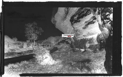 Plaque verre photo ancienne, négatif noir & blanc 9x14 cm, Remonot, Les Combes