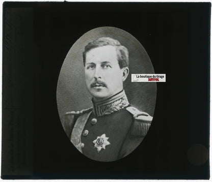 Albert Ier de Belgique, photo plaque verre, noir & blanc, positif 8,5x10 cm