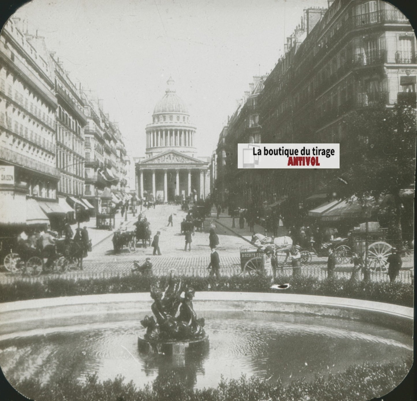 Paris, Panthéon, Sorbonne, photo plaque verre, noir & blanc, positif 8,5x10 cm