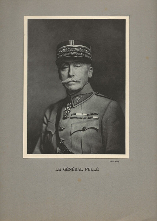 Photo ancienne, portrait militaire général Pellé, cliché Melcy, France vintage