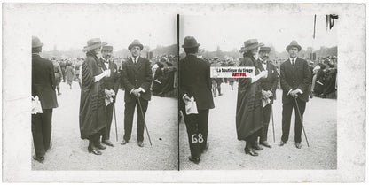 Hippodrome de Longchamp, Paris, stéréoscopie plaque verre, positif 8,5x17 cm