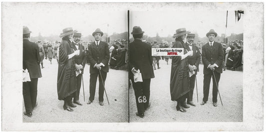 Hippodrome de Longchamp, Paris, stéréoscopie plaque verre, positif 8,5x17 cm