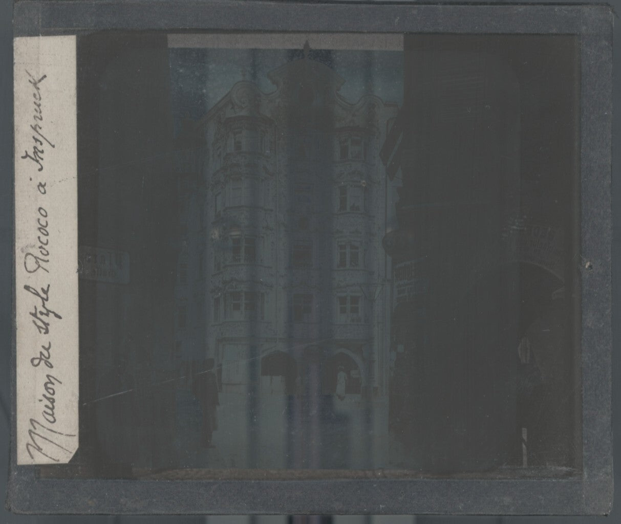 Maison Helbling, Innsbruck, photo plaque verre, noir & blanc, positif 8,5x10 cm