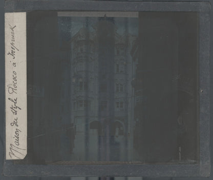 Maison Helbling, Innsbruck, photo plaque verre, noir & blanc, positif 8,5x10 cm