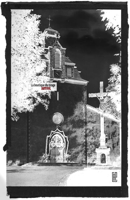 Plaque verre photo négatif noir & blanc 9x14 cm Salies-de-Béarn, Saint-Martin