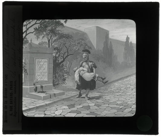 Tarcisius de Rome, Italie, dessin, photo plaque de verre, positif 8,5x10 cm