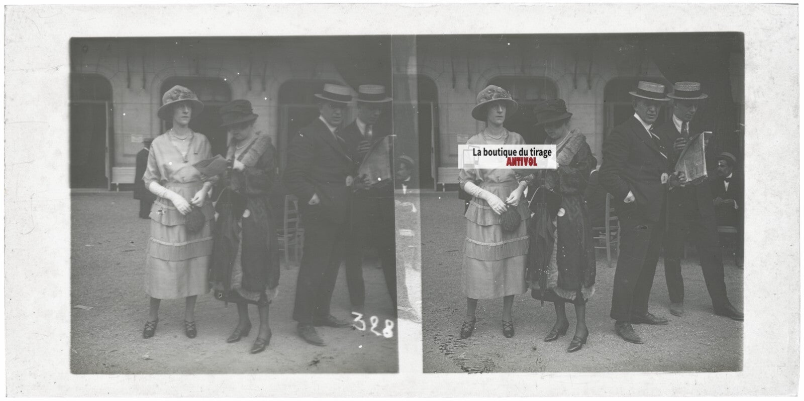 Hippodrome de Longchamp, Paris, plaque verre stéréoscopique, positif 8,5x17 cm