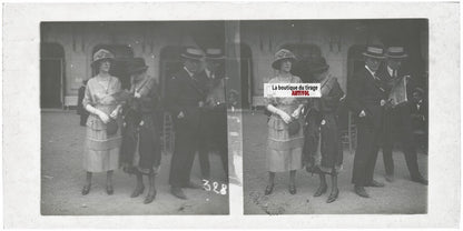 Hippodrome de Longchamp, Paris, plaque verre stéréoscopique, positif 8,5x17 cm