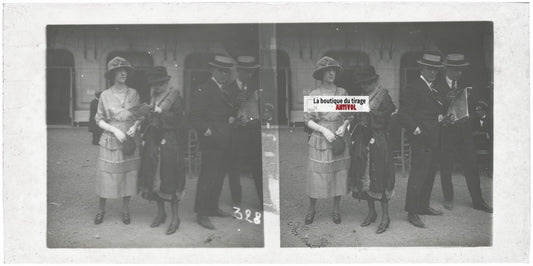 Hippodrome de Longchamp, Paris, plaque verre stéréoscopique, positif 8,5x17 cm