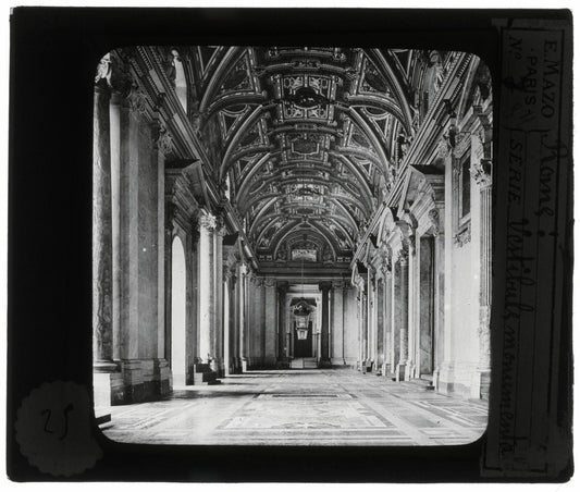 Basilique Saint-Pierre, Rome, photo ancienne plaque verre, positif 8,5x10 cm