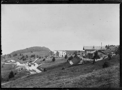 Plaque verre photo ancienne négatif 6x9 cm village ancien, glass plate Culoz