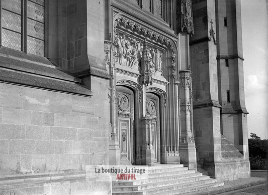 Saint-Martin, Montmorency, plaque verre, photo ancienne, négatif 9x12 cm