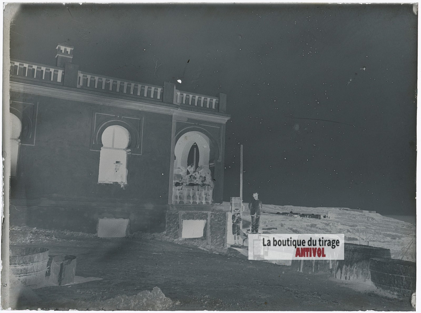 Afrique du Nord, Tunisie, plaque verre photo ancienne, négatif 9x12 cm