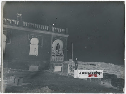 Afrique du Nord, Tunisie, plaque verre photo ancienne, négatif 9x12 cm
