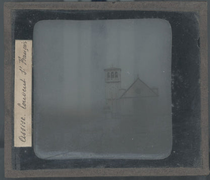 Assise, Ombrie, Italie, photo plaque verre, noir & blanc, positif 8,5x10 cm