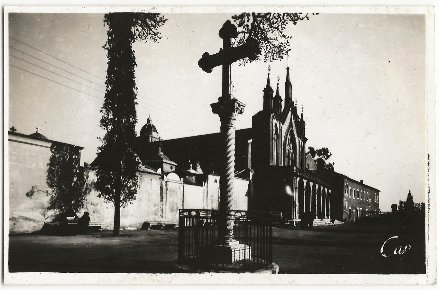 Plaque verre photo négatif noir et blanc 9x14 cm Nice, monastère de Cimiez