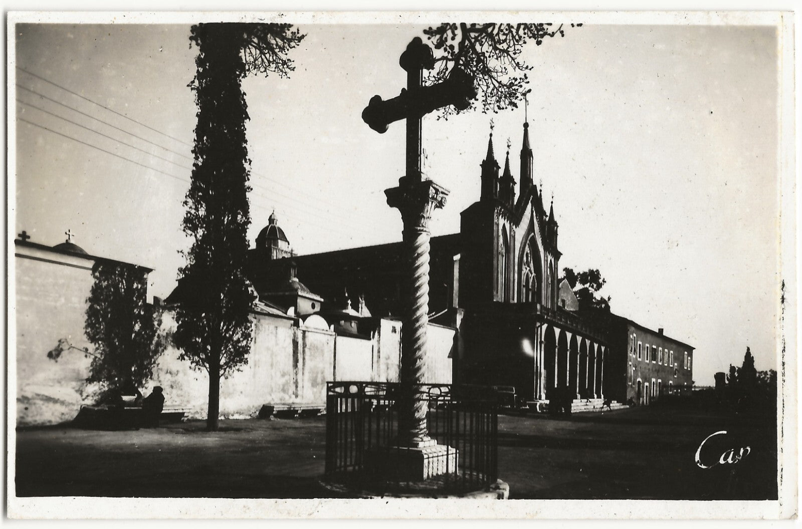 Plaque verre photo négatif noir et blanc 9x14 cm Nice, monastère de Cimiez