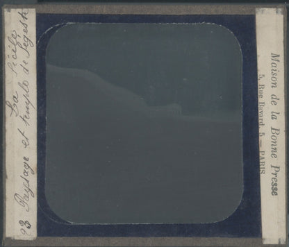 Temple de Ségeste, Sicile, photo plaque verre, noir & blanc, positif 8,5x10 cm