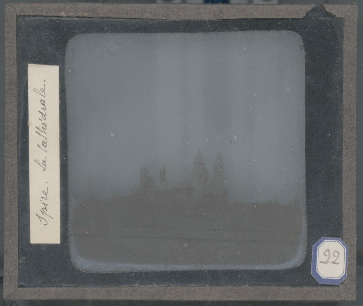 Cathédrale de Spire, Allemagne, photo ancienne plaque verre, positif 8,5x10 cm