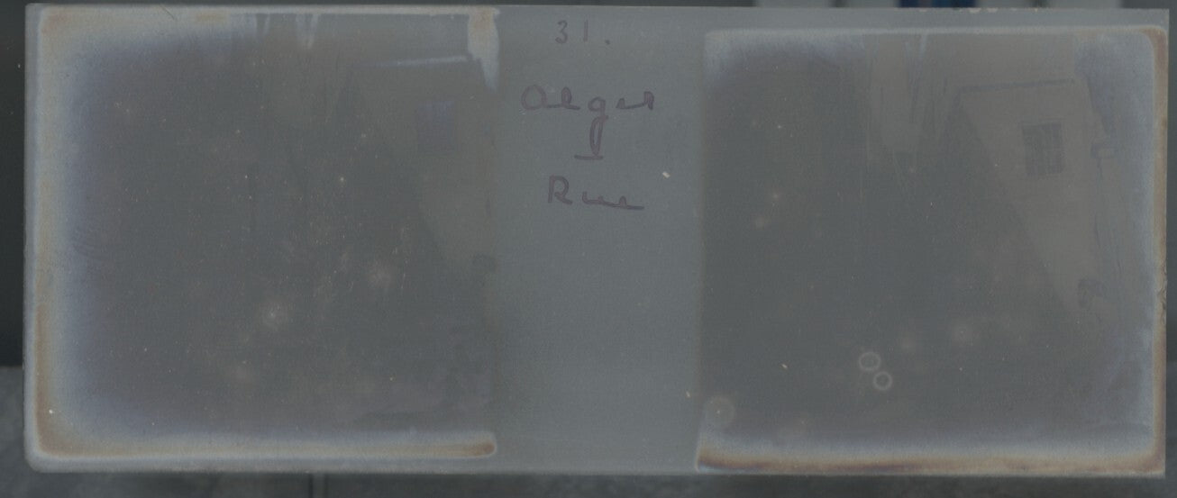 Alger, Algérie, enfants, Plaque verre stéréo, positif noir & blanc 4,5x10,7 cm