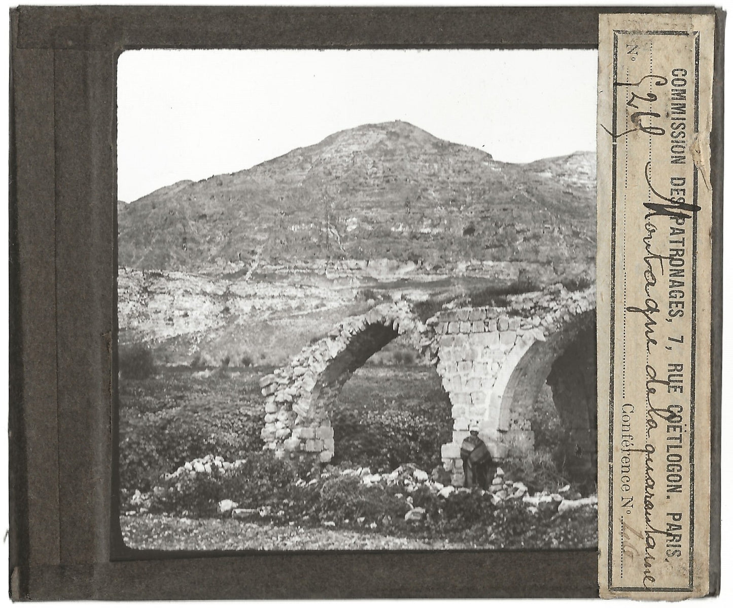 Montagne Quarantaine, Jéricho, photo plaque de verre, positif 8,5x10 cm