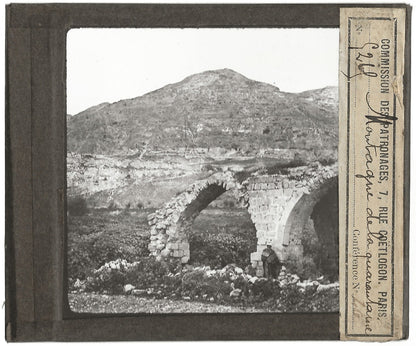 Montagne Quarantaine, Jéricho, photo plaque de verre, positif 8,5x10 cm