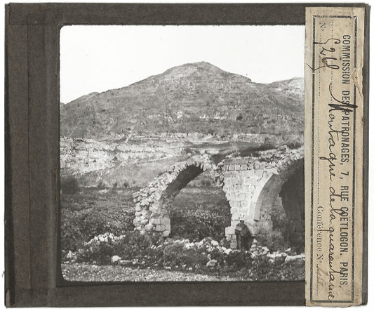 Montagne Quarantaine, Jéricho, photo plaque de verre, positif 8,5x10 cm